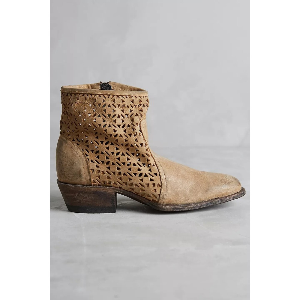 Farylrobin Nitro Booties Anthropologie Size 11 Boots Neutral Brown Leather Cut